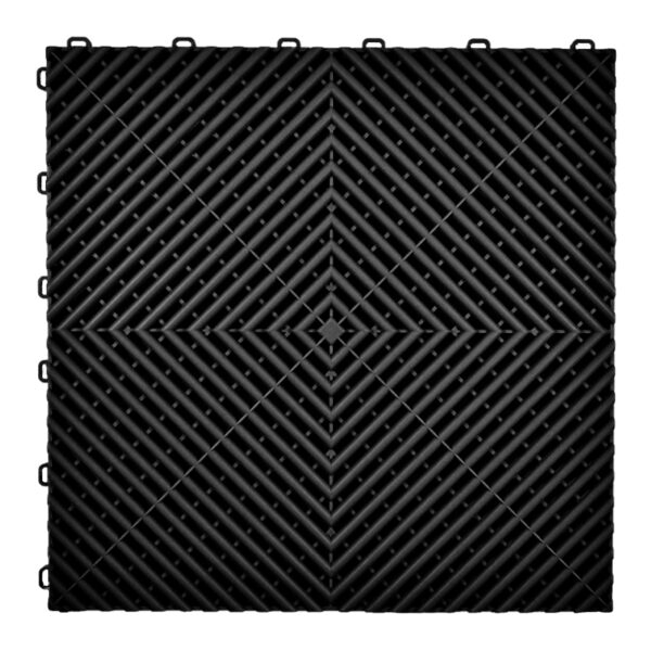 CHeavy-Duty Classic Grid Garage Floor Tiles – Carbon Black (20 pcs)